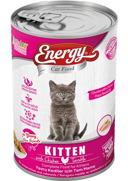 Energy 400 g Tavuklu Yavru Yaş Konserve Kedi Maması