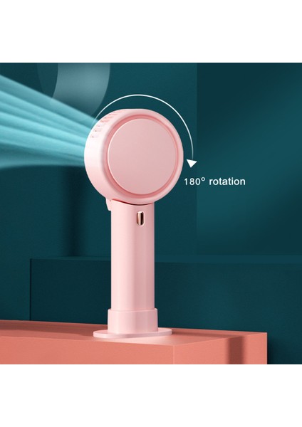 Mini Masaüstü Şarj Edilebilir Vantilatör - Pembe (Yurt Dışından)