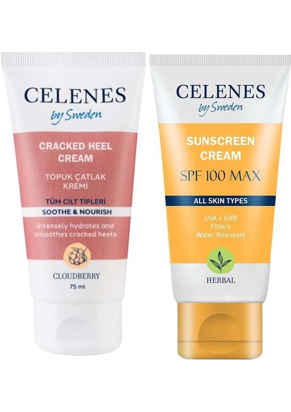 Celenes By Sweden Güneş Kremi 100 Spf 50 ml Topuk Çatlak Kremi 75 ml