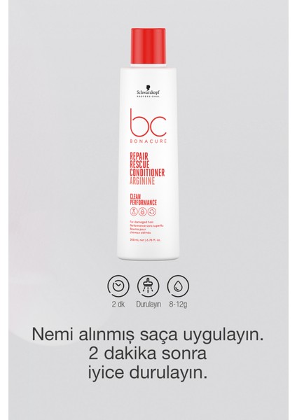 Bc Clean Acil Kurtarma Saç Kremi 200ML