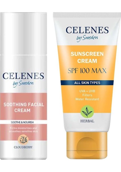 Güneş Kremi 100 Spf 50 ml ve Yatıştırıcı Yüz Kremi 50 ml