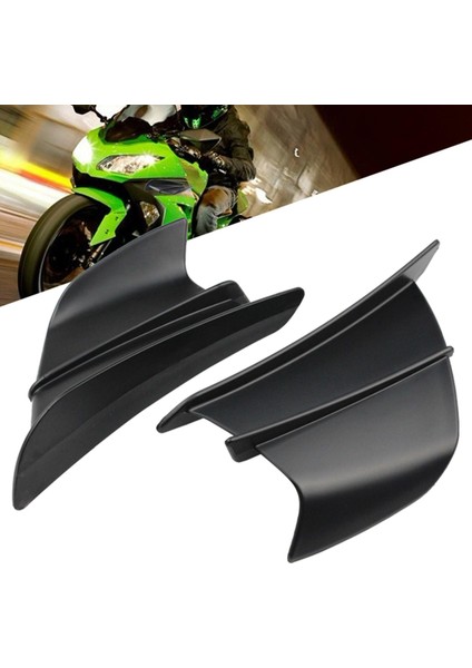 Evrensel Motosiklet Winglets Aksesuarları H2 / H2R Tüm Motosikletler Için Siyah indirimleri