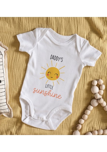 Gift Daddy's Little Sunshine Tasarımlı Bebek Body Zıbın - Model 1