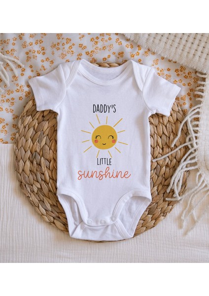 Gift Daddy's Little Sunshine Tasarımlı Bebek Body Zıbın - Model 1