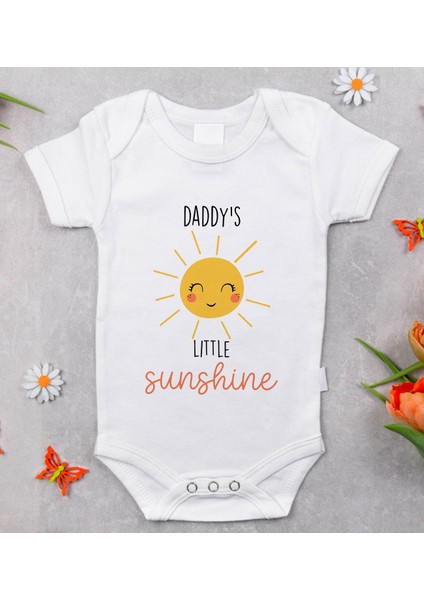 Gift Daddy's Little Sunshine Tasarımlı Bebek Body Zıbın - Model 1