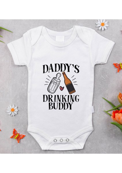 Gift Daddy's Drinking Buddy Tasarımlı Bebek Body Zıbın - Model 2
