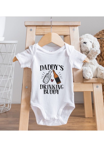 Gift Daddy's Drinking Buddy Tasarımlı Bebek Body Zıbın - Model 2