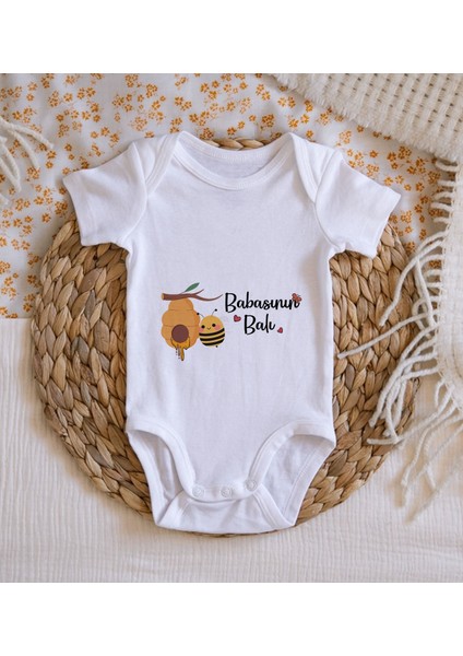 Gift Babasının Balı Tasarımlı Bebek Body Zıbın - Model 1