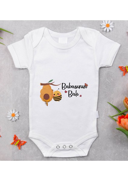 Gift Babasının Balı Tasarımlı Bebek Body Zıbın - Model 1