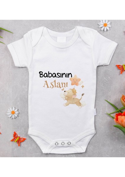 Gift Babasının Aslanı Tasarımlı Bebek Body Zıbın - Model 1 modelleri