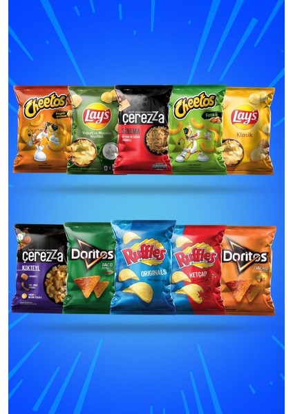 Dev Cips Paketi (Lay’s, Ruffles, Doritos, Cheetos, Çerezza)