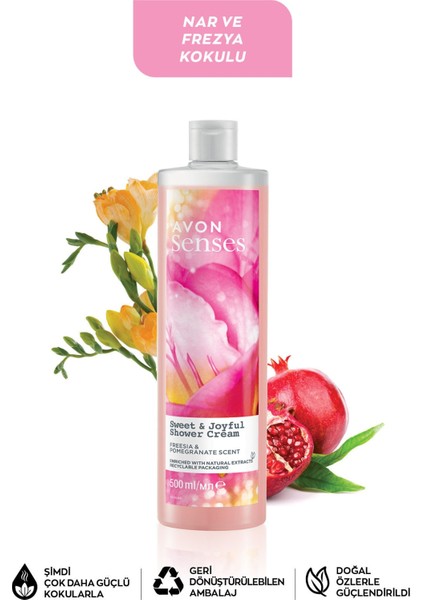 Senses Sweat & Joyful Frezya ve Nar Kokulu Krem Duş Jeli 500 ml fiyatları
