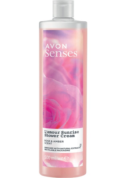 Senses L'amour Sunrise Gül ve Amber Kokulu Krem Duş Jeli 500 ml