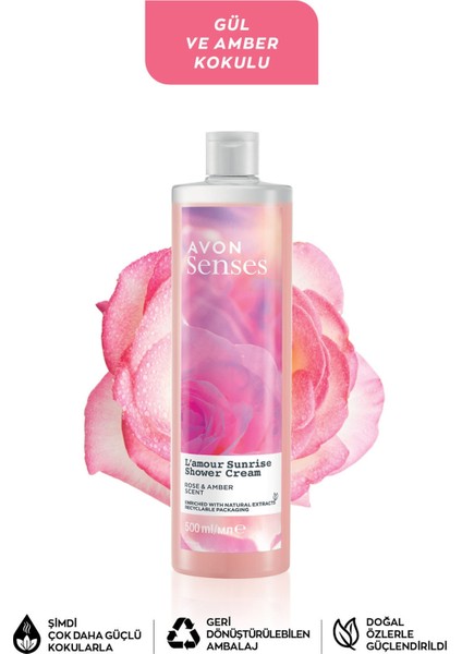 Senses L'amour Sunrise Gül ve Amber Kokulu Krem Duş Jeli 500 ml fiyatları
