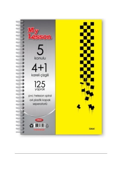 Bölmeli Defter 125 Yaprak 4+1 Spiralli Ayraçlı