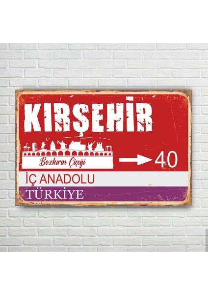 Kırşehir Plaka Retro Ahşap Poster