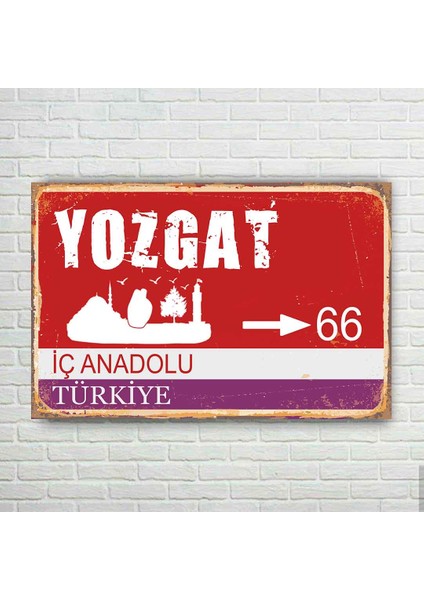 Yozgat Plaka Retro Ahşap Poster