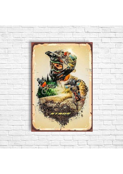 Motosiklet Retro Ahşap Poster