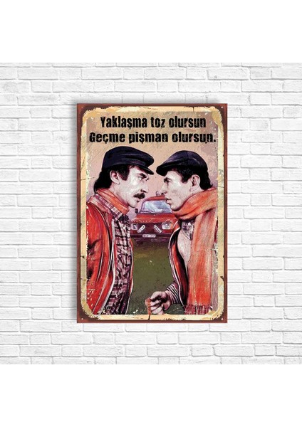 Şener Şen Ilyas Salman Retro Ahşap Poster