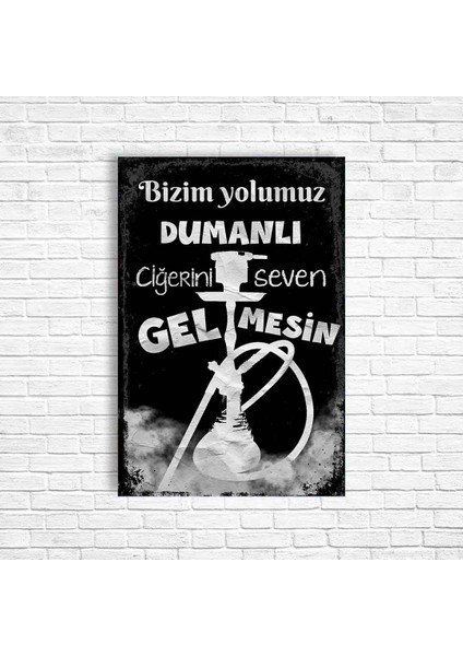 Nargile Retro Ahşap Poster