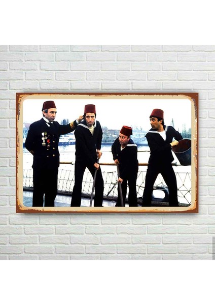 Yeşilçam Kemal Sunar Halit Akçatepe Retro Ahşap Poster