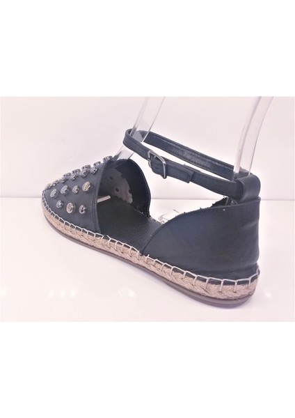 Bagsshoes Louıse Cardy 30075 Kadın Jüt Taban Hakiki Deri Zımbalı Espadril