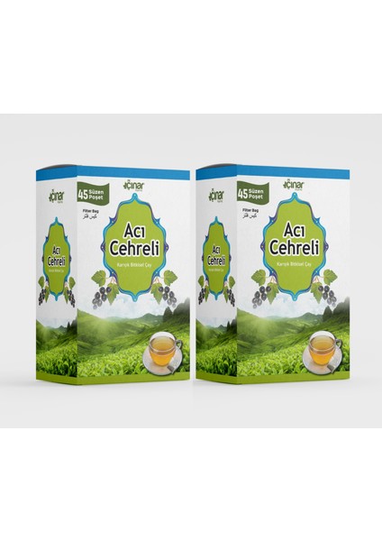 Acı Cehreli Karışık Bitkisel Çay 45'li Süzen Poşet 2 Kutu, 90 gr x 2