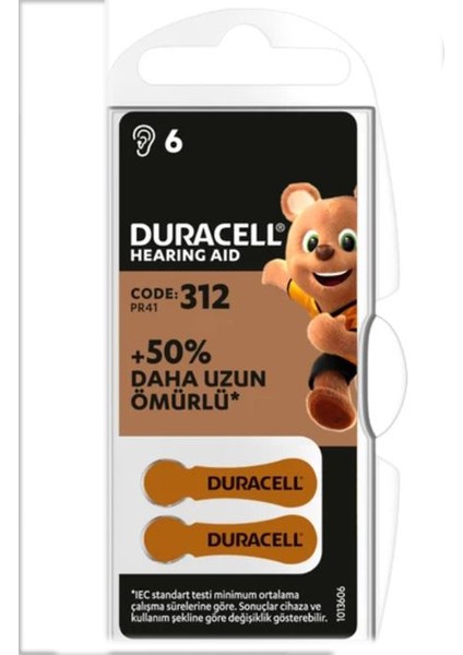 312 Numara İşitme Cihazı Pili 6x10 60 Adet