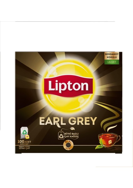 Earl Grey Süzen Poşet Bergamot Aromalı Siyah Çay 100'lü