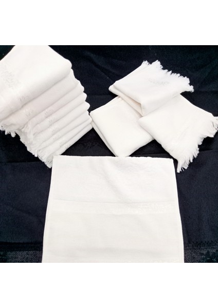Etamin Işleme Mutfak Havlu Seti 12 Adet 50X30 cm Beyaz fiyatları