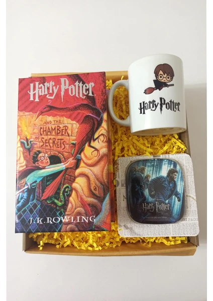 Harry Potter Kitap Görünümlü Kilitlenebilir Gizli Kasa, Kupa, Bardak Altlığı Hediye Seti