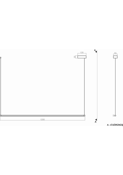 TRA80016 Eco 120 cm LED Avize Sarkıt Rod - Işık Rengi 6500K Soğuk Beyaz fırsatları