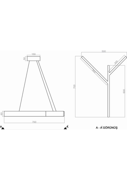 TRA61141 Eco Ø70 cm LED Avize Sarkıt Dal Quınze - Işık Rengi 6500K Soğuk Beyaz modelleri