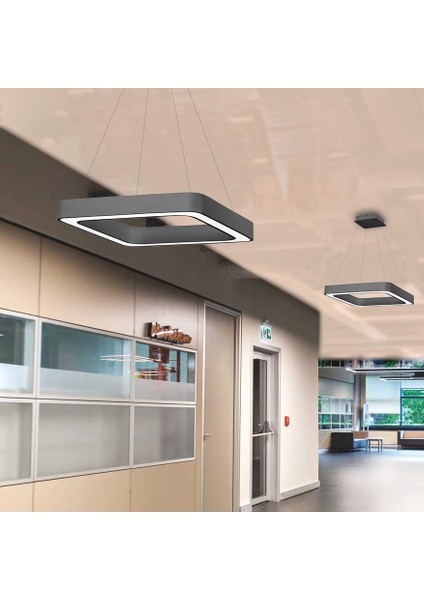 TRA54063 Eco 60*60 cm LED Avize Sarkıt Kare Zeven - Işık Rengi 6500K Soğuk Beyaz