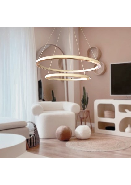 TRA30052 Eco Ø60 cm LED Avize Sarkıt Saturn - Işık Rengi 4000K Doğal Beyaz