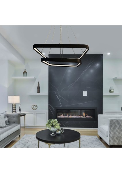 TRA30012 Eco 60*60 cm LED Avize Sarkıt Ovalköşe Larga - Işık Rengi 3000K Sıcak Beyaz