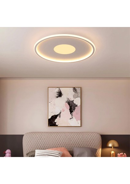 LED Avize Plafonyer Basıs TRA54104Y Ø40cm - Boya Rengi: Siyah - Işık Rengi: 3000K Sıcak Beyaz