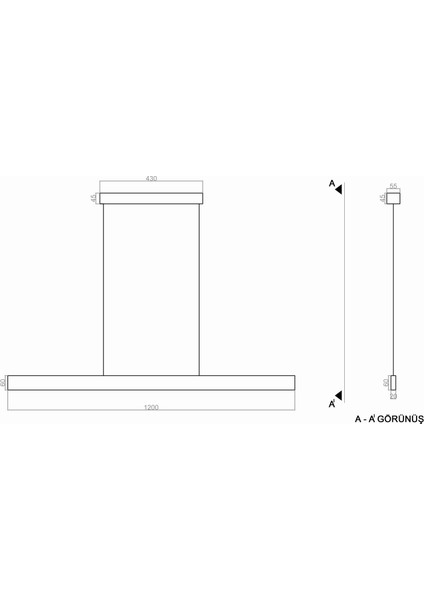TRA61101 Eco 120 cm LED Avize Sarkıt Quınze - Işık Rengi 3000K Sıcak Beyaz fırsatları