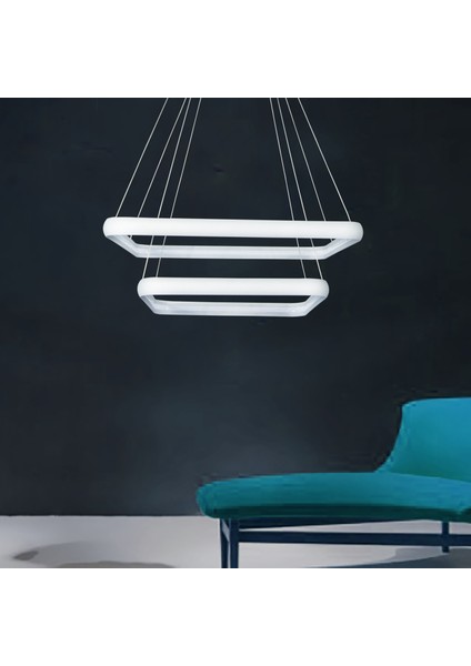 TRA30013 Eco 60*60 cm LED Avize Sarkıt Ovalköşe Vısgraat - Işık Rengi 4000K Doğal Beyaz