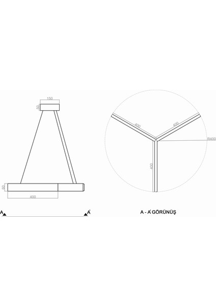TRA61131 Eco Ø70 cm LED Avize Sarkıt Y Quınze - Işık Rengi 4000K Doğal Beyaz modelleri