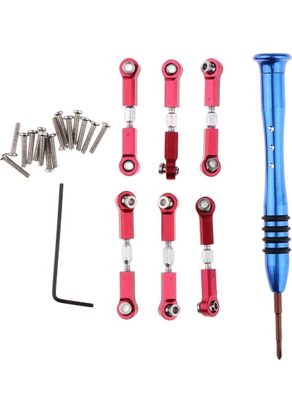Wltoys A959-B A969 A979 K929 Için Ayarlanabilir Çekme Çubuk Bağlantısı 1/18 Rc Araba Kırmızı(Yurt Dışından)