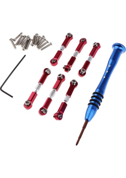 Wltoys A959-B A969 A979 K929 Için Ayarlanabilir Çekme Çubuk Bağlantısı 1/18 Rc Araba Kırmızı(Yurt Dışından)