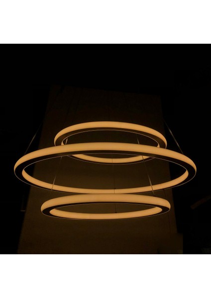 TRA30051 Eco Ø60 cm LED Avize Sarkıt Saturn - Işık Rengi 3000K Sıcak Beyaz