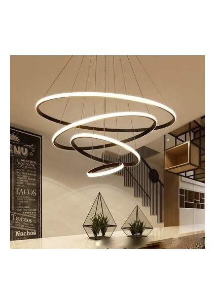 TRA30104 Eco Ø100 cm LED Avize Sarkıt Mını4 - Işık Rengi 6500K Soğuk Beyaz