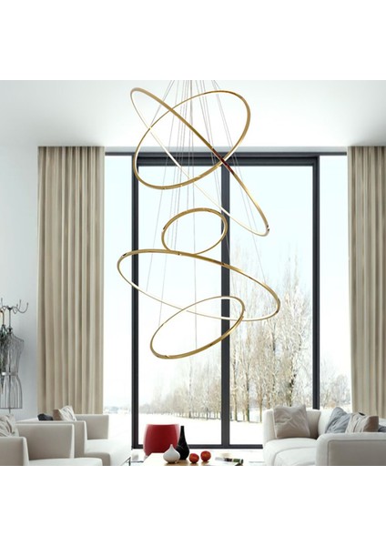 TRV30307 Pro Ø120 cm LED Avize Sarkıt Lux Mını5 - Işık Rengi 6500K Soğuk Beyaz