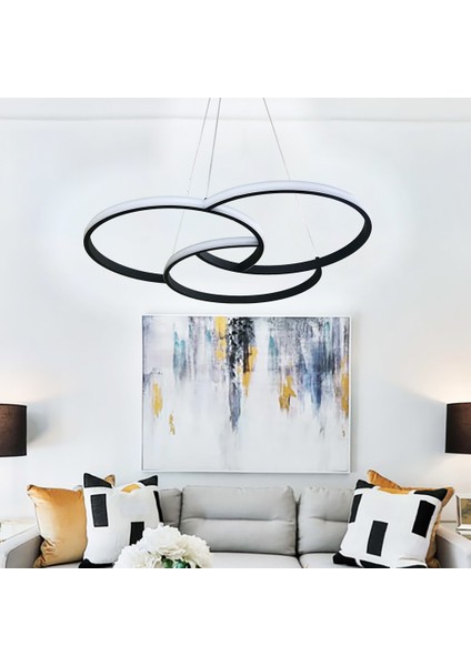 TRA30032 Eco Ø60 cm LED Avize Sarkıt Üçbağ - Işık Rengi 3000K Sıcak Beyaz