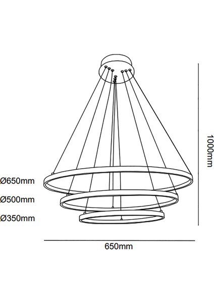 TRA30030 Eco Ø65 cm LED Avize Sarkıt Mını3 - Işık Rengi 3000K Sıcak Beyaz indirimleri