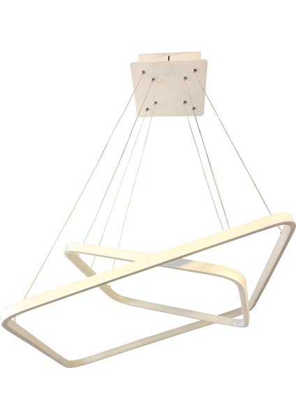 TRA30014 Eco 60*60 cm LED Avize Sarkıt Ovalköşe 2kare - Işık Rengi 3000K Sıcak Beyaz