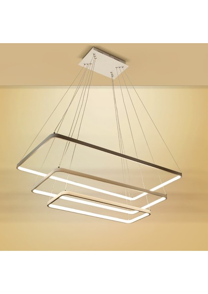 TRA30067 Eco 80*50 cm LED Avize Sarkıt Ovalköşe Üç4gen - Işık Rengi 3000K Sıcak Beyaz