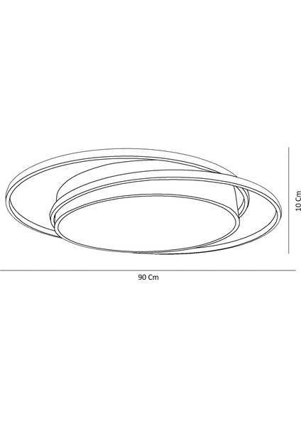 TRA36503 Eco 58*50 cm LED Avize Plafonyer DRUM2BELT - Işık Rengi 3000K Sıcak Beyaz